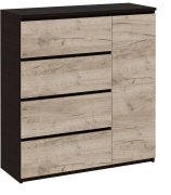 Комод "Брайт" 1000х376х950 h . Венге магия / Дуб крафт серый Телеск. направл. (правосторонний)