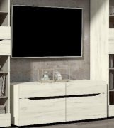 Тумба "Аякс" 1350х430х500 h . Дуб крафт белый / Венге магия