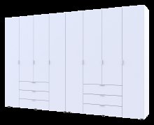 Распашной шкаф для одежды Гелар комплект Белый 4+4 ДСП 310х49,5х203,4 Распашной шкаф для одежды Гелар комплект Белый 4+4 ДСП 310х49,5х203,4