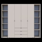 Распашной шкаф для одежды Гелар с 2 Этажерками Кашемир 4 ДСП 231.4х49.5х203.4