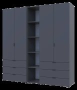 Комплект Гелар з Этажеркою Графит 2+2 ДСП 193.2х49.5х203.4 Комплект Гелар з Этажеркою Графит 2+2 ДСП 193.2х49.5х203.4