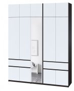 Шкаф с антресолью и зеркалом "Брайт" 2021х520х2400 h . Венге магия / белый Шкаф с антресолью и зеркалом "Брайт" 2021х520х2400 h . Венге магия / белый