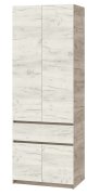 Шкаф "Брайт" 800х520х2000 h . Дуб крафт серый / Дуб крафт белый (Телескопические направляющие) Шкаф "Брайт" 800х520х2000 h . Дуб крафт серый / Дуб крафт белый (Телескопические направляющие)