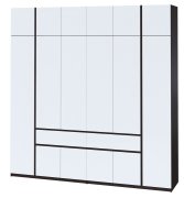 Шкаф с антресолью "Брайт" 2442х520х2400 h . Венге магия / белый (левосторонний)