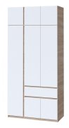 Шкаф с антресолью "Брайт" 1221х520х2400 h . Дуб сонома / Белый (левосторонний)