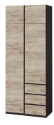 Шкаф с антресолью "Брайт" 1000х520х2400 h . Венге магия / Дуб крафт серый (Телескоп. направ.)