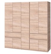 Шкаф "Брайт" 2021х520х2000 h . Дуб сонома (Телескопические направляющие)