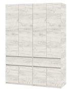 Шкаф "Брайт" 1600х520х2000 h . Дуб крафт белый (Телескопические направляющие)