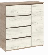 Комод "Брайт" 1000х376х950 h . Дуб крафт серый / Дуб крафт белый Телеск. нап. (правосторонний)