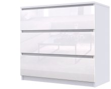 Комод "Брайт" 800х376х730 h . Белый глянець (телескопические направляющие)