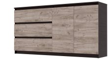 Комод "Брайт" 1580х376х730 h . Венге магия / Дуб крафт серый (Телес. напр. левосторонний)