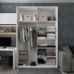 Шафа купе G-Caiser Білий Графіт 1 ДСП / 1 дзеркало / 3 частини 160х60х240