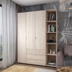 Комплект Гелар з Етажеркою Дуб Сонома 3 ДСП 154.4х49.5х203.4