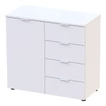 Комод Рон 1 1 фасад 4 шухляды Белый 80х38х81