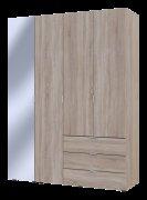 Шкаф для одежды Гелар Дуб сонома 3ДСП/Дзеркало 155х49.5х203.4