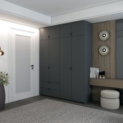 Распашной шкаф для одежды Лукас Графит/Графит 180х50х240