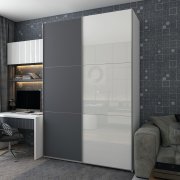 Шкаф купе G-Caiser Белый Графит/Белый 1 ДСП / 1 стекло / 3 части 180х60х240 Шкаф купе G-Caiser Белый Графит/Белый 1 ДСП / 1 стекло / 3 части 180х60х240