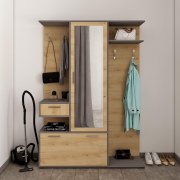 Прихожая Финч Графит / Дуб Артизан 145х37х202