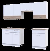 Кухня Лея Белый / Белый вставка Дуб Cонома 220х60х250