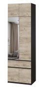 Шкаф с антресолью и зеркалом "Брайт" 800х520х2400 h . Венге магия / Дуб крафт серый Шкаф с антресолью и зеркалом "Брайт" 800х520х2400 h . Венге магия / Дуб крафт серый