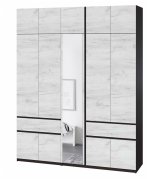 Шкаф с антресолью и зеркалом "Брайт" 2021х520х2400 h . Венге магия / Дуб крафт белый Шкаф с антресолью и зеркалом "Брайт" 2021х520х2400 h . Венге магия / Дуб крафт белый