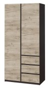 Шкаф "Брайт" 1000х520х2000 h . Венге магия / Дуб крафт серый (Телескопические направляющие) Шкаф "Брайт" 1000х520х2000 h . Венге магия / Дуб крафт серый (Телескопические направляющие)