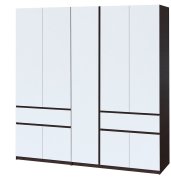 Шкаф "Брайт" 2021х520х2000 h . Венге магия / белый (Телескопические направляющие)