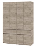 Шкаф "Брайт" 1600х520х2000 h . Дуб крафт серый (Телескопические направляющие)