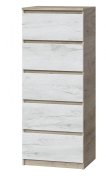 Комод "Брайт" 500х376х1170 h . Дуб крафт серый / Дуб крафт белый (телескопическ. направляющие)