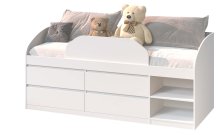 Кровать "Брайт" с детским ограничителем и ящиками 835x2032x840 мм. . Нимфея альба (левосторонняя) Кровать "Брайт" с детским ограничителем и ящиками 835x2032x840 мм. . Нимфея альба (левосторонняя)