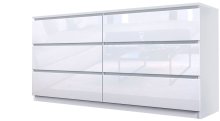 Комод "Брайт" 1500х376х730 h . Белый глянец (телескопические направляющие)