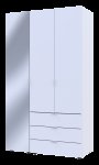 Шафа для одягу Гелар Білий 2ДСП/Дзеркало 116.5х49.5х203.4