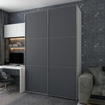 Шкаф купе G-Caiser Белый Графит 2 ДСП / 3 части 160х60х240