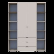 Распашной шкаф для одежды Гелар с 2 Этажерками Кашемир 2 ДСП 153.9х49.5х203.4