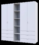 Комплект Гелар з Этажеркою Белый 2+2 ДСП 193.2х49.5х203.4 Комплект Гелар з Этажеркою Белый 2+2 ДСП 193.2х49.5х203.4