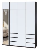 Шкаф с зеркалом "Брайт" 2000х520х2400 h . Венге магия / белый (Телескопические направляющие)