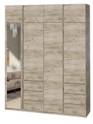 Шкаф с зеркалом "Брайт" 2000х520х2400 h . Дуб крафт серый (Телескопические направляющие) Шкаф с зеркалом "Брайт" 2000х520х2400 h . Дуб крафт серый (Телескопические направляющие)