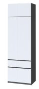 Шкаф с антресолью "Брайт" 800х520х2400 h . Антрацит / фасад БЕЛЫЙ Шкаф с антресолью "Брайт" 800х520х2400 h . Антрацит / фасад БЕЛЫЙ