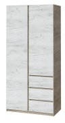 Шкаф "Брайт" 1000х520х2000 h . Дуб крафт серый / Дуб крафт белый (Телескопич. направляющие) Шкаф "Брайт" 1000х520х2000 h . Дуб крафт серый / Дуб крафт белый (Телескопич. направляющие)