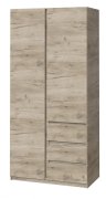 Шкаф "Брайт" 1000х520х2000 h . Дуб крафт серый (Телескопические направляющие) Шкаф "Брайт" 1000х520х2000 h . Дуб крафт серый (Телескопические направляющие)