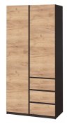 Шкаф "Брайт" 1000х520х2000 h . Венге магия / Дуб крафт золотой (Телескопические направляющие) Шкаф "Брайт" 1000х520х2000 h . Венге магия / Дуб крафт золотой (Телескопические направляющие)