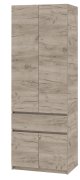 Шкаф с полками "Брайт" 800х520х2000 h . Дуб крафт серый (Телескопические направляющие) Шкаф с полками "Брайт" 800х520х2000 h . Дуб крафт серый (Телескопические направляющие)
