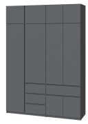 Шкаф с антресолью "Брайт" 1800х520х2400 h . Антрацит (Телескопичиские направляющие) Шкаф с антресолью "Брайт" 1800х520х2400 h . Антрацит (Телескопичиские направляющие)