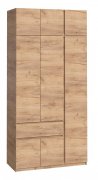 Шкаф с антресолью "Брайт" 1221х520х2400 h . Дуб крафт золотой (правосторонний)