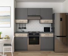 Кухня Лея 1.8 м Графит/Клондайк ДСП 180х60х250 Кухня Лея 1.8 м Графит/Клондайк ДСП 180х60х250