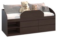 Кровать "Брайт" с детским ограничителем и ящиками 835x2032x840 . Венге магия (правосторонняя) Кровать "Брайт" с детским ограничителем и ящиками 835x2032x840 . Венге магия (правосторонняя)