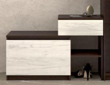 Тумба для обуви "Брайт" с ящиком 900х376х590 h . Венге магия / Дуб крафт белый (правостор.)
