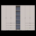 Розпашна Шафа для одягу Гелар з Етажеркою Кашемір 3+3 ДСП 270.6х49.5х203.4