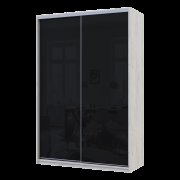 Шкаф купе Сити Лайт Слим Белое Дерево Стекло Черное 150х60х225 Шкаф купе Сити Лайт Слим Белое Дерево Стекло Черное 150х60х225