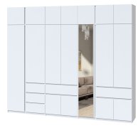 Шкаф с антресолью и зеркалом "Брайт" 3021х520х2400 h . Белый Шкаф с антресолью и зеркалом "Брайт" 3021х520х2400 h . Белый